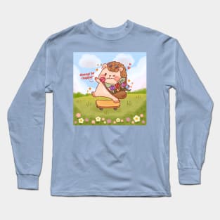 Cute Skateboarding Hedgehog Long Sleeve T-Shirt